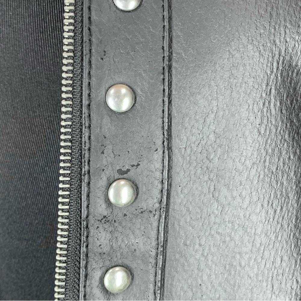Caprice~Women's Full Zip Studded Leather & Knit Combo Moto/Biker Jacket~Sz L - Picture 16 of 16